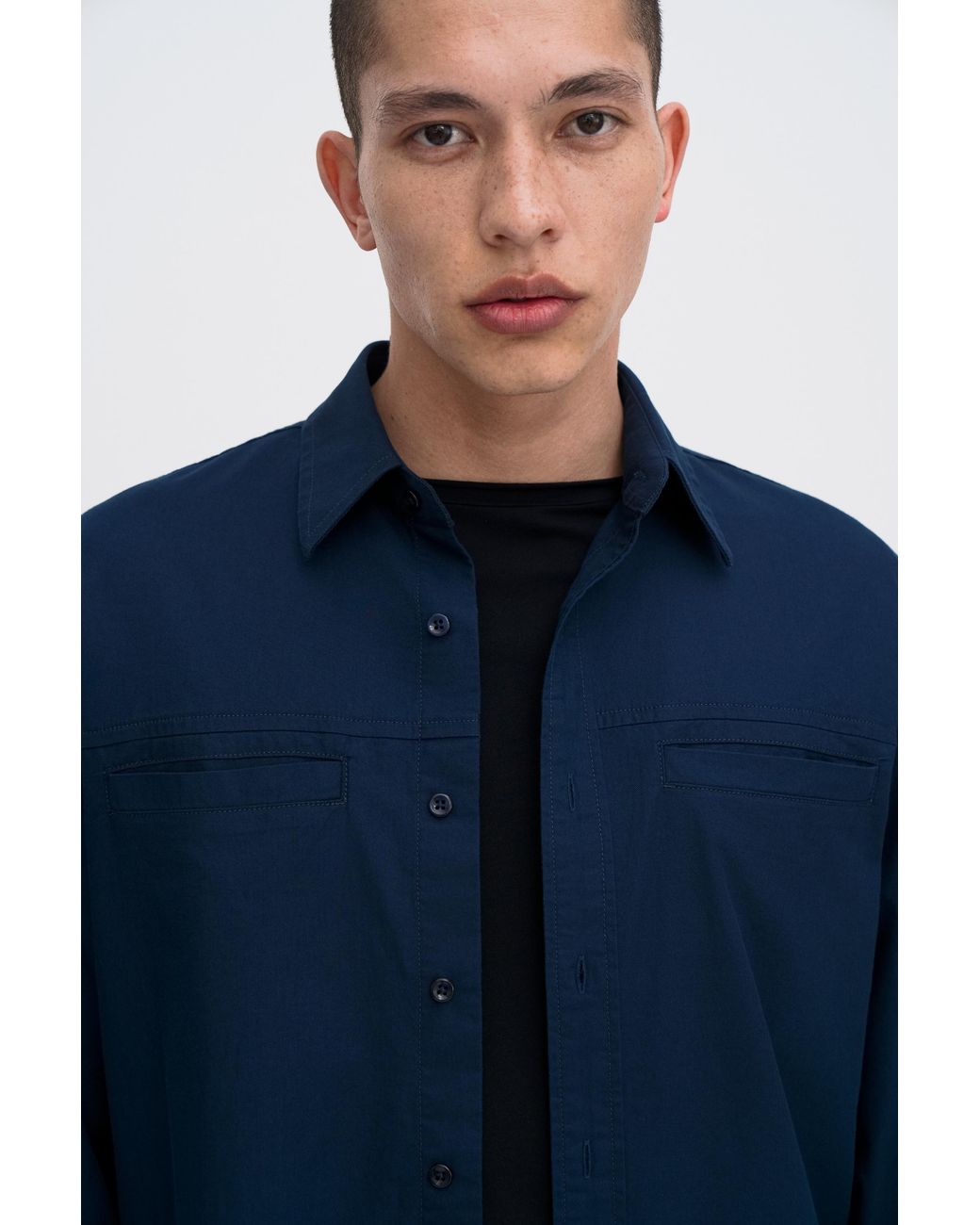 Filippa K Blue Welt Pocket Shirt for men