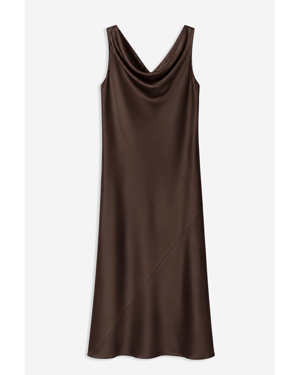 Filippa K Brown Waterfall Strap Dress