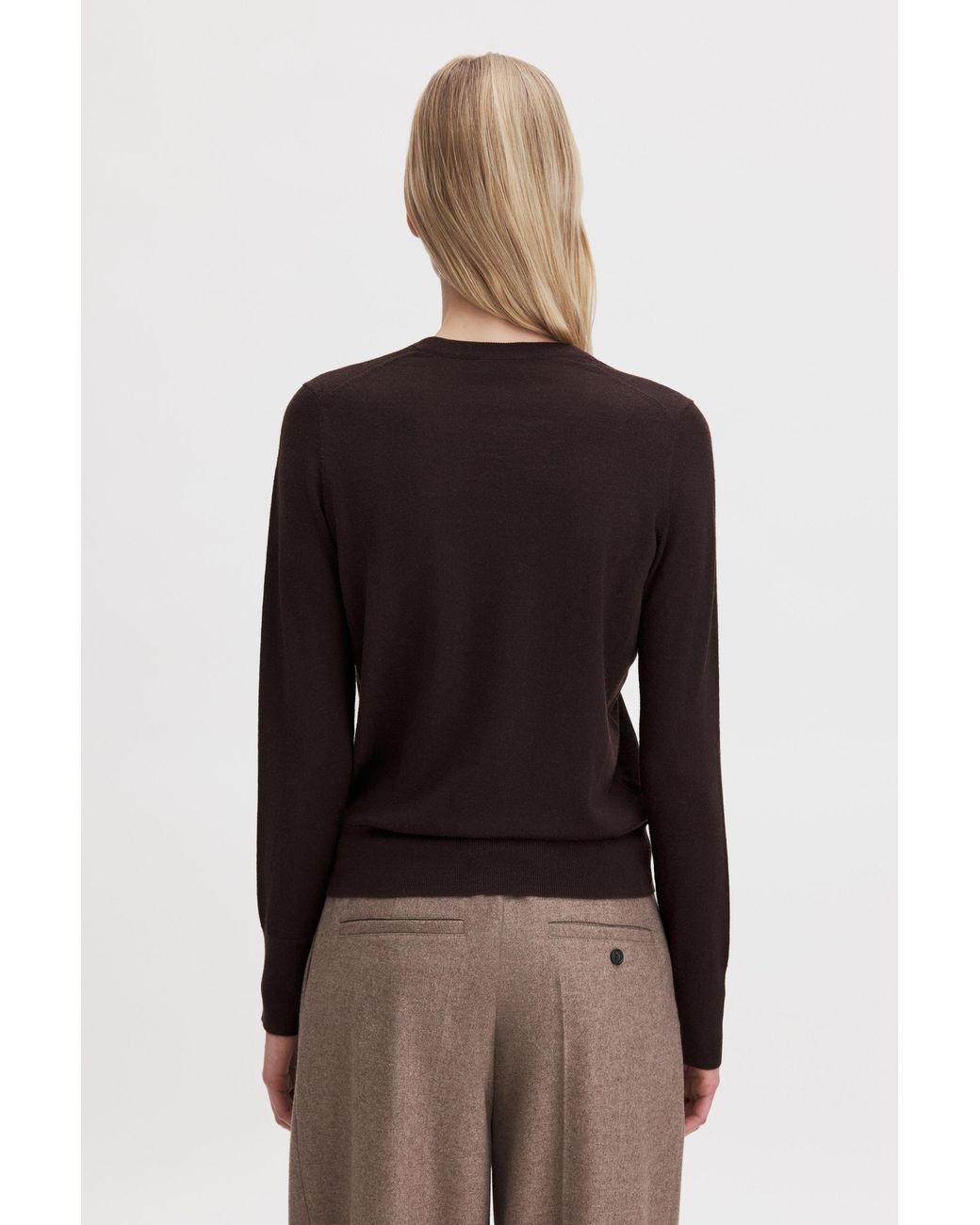Filippa K Brown Merino R-Neck Sweater