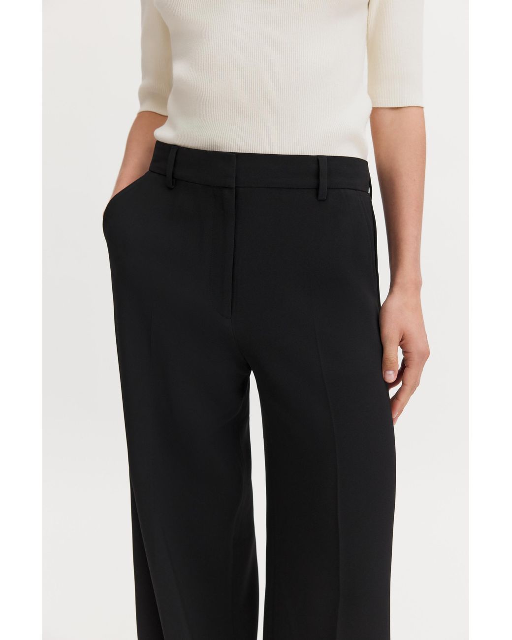 Filippa K White Harlow Drapey Trousers