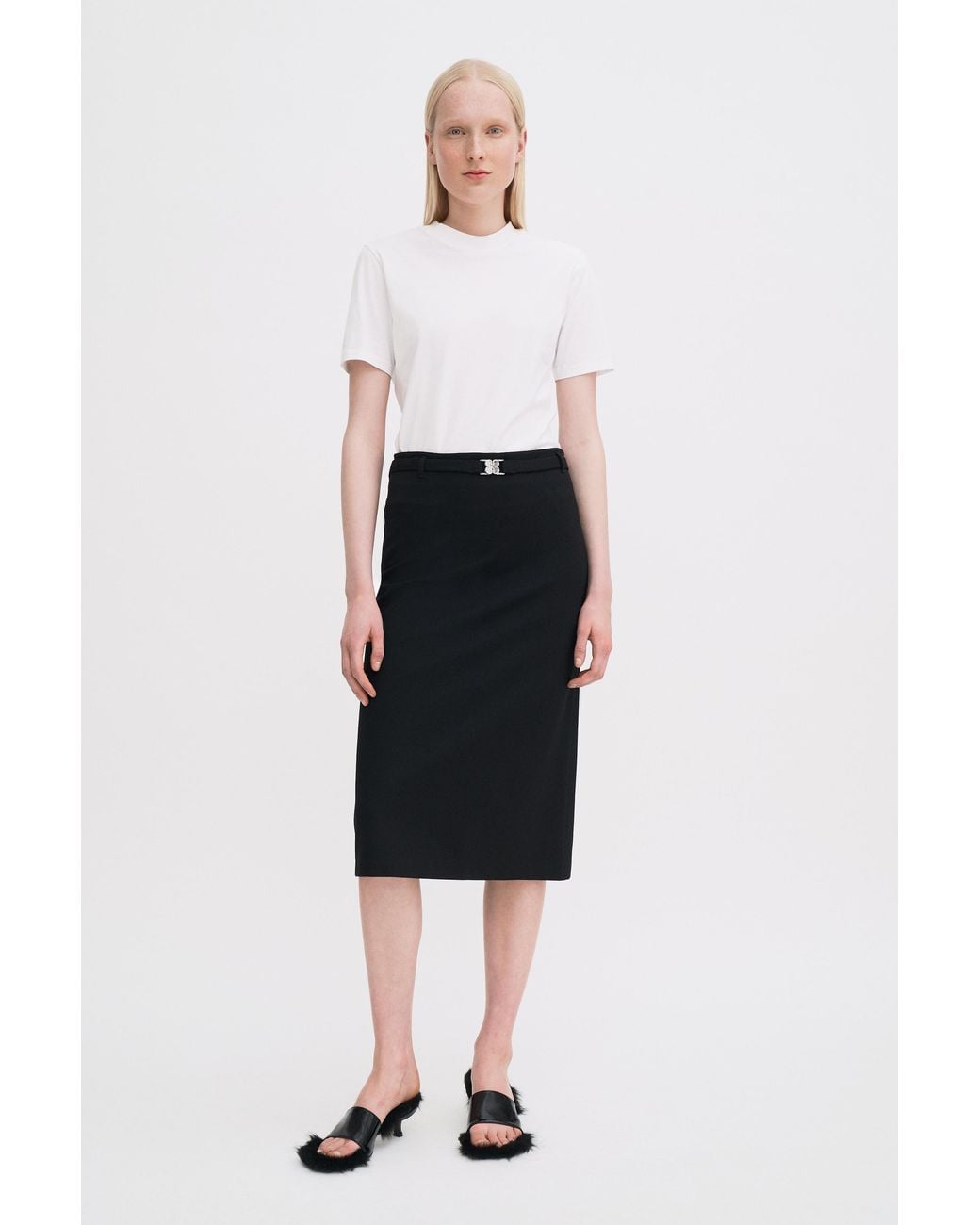 Filippa K Blue Belted Jersey Skirt