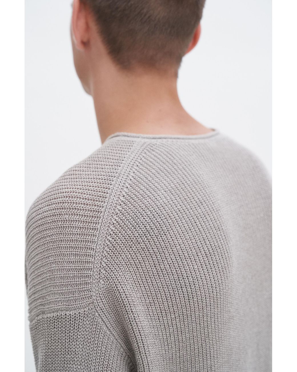 Filippa K Gray Relaxed Linen Sweater for men