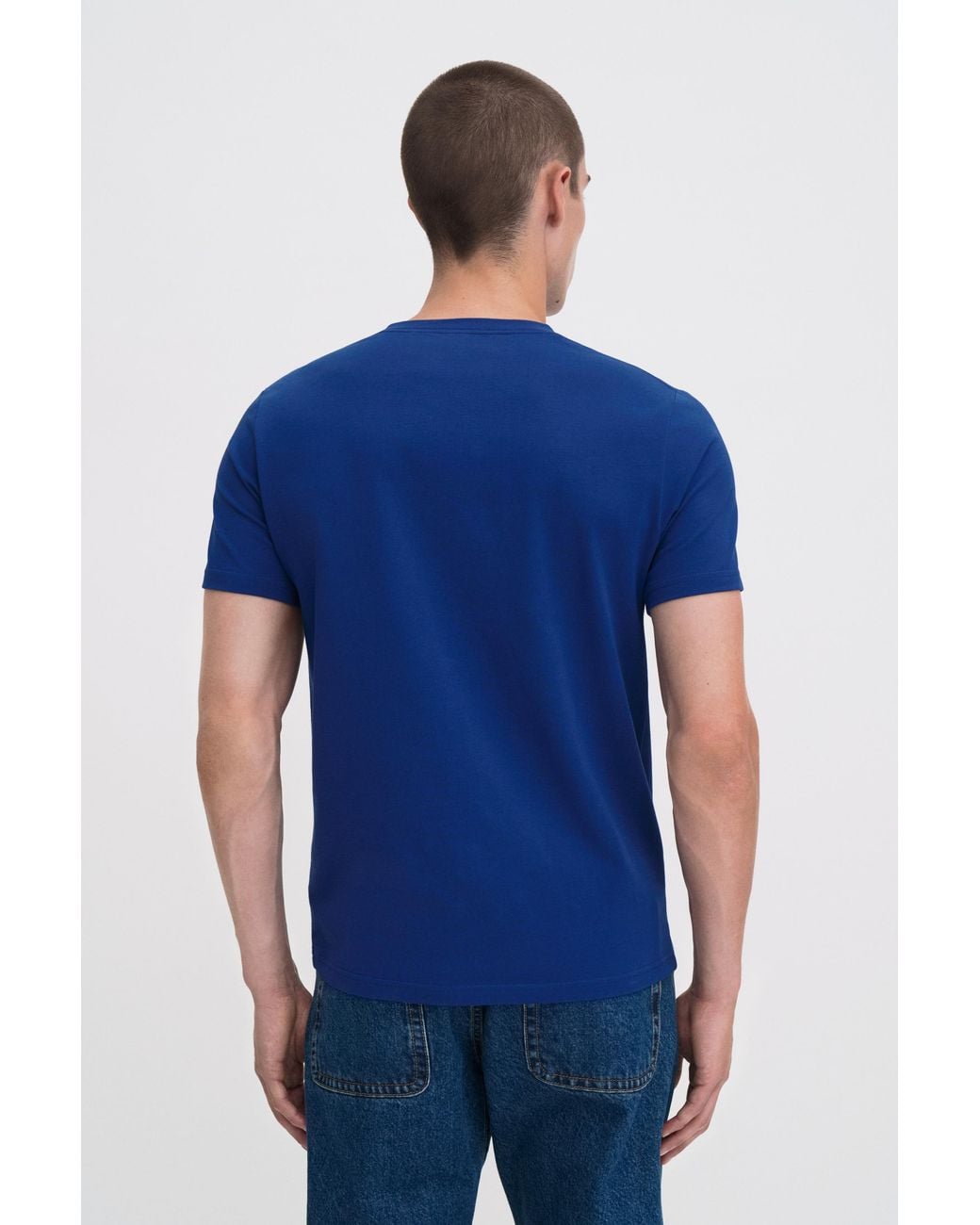 Filippa K Blue Stretch Cotton Tee for men