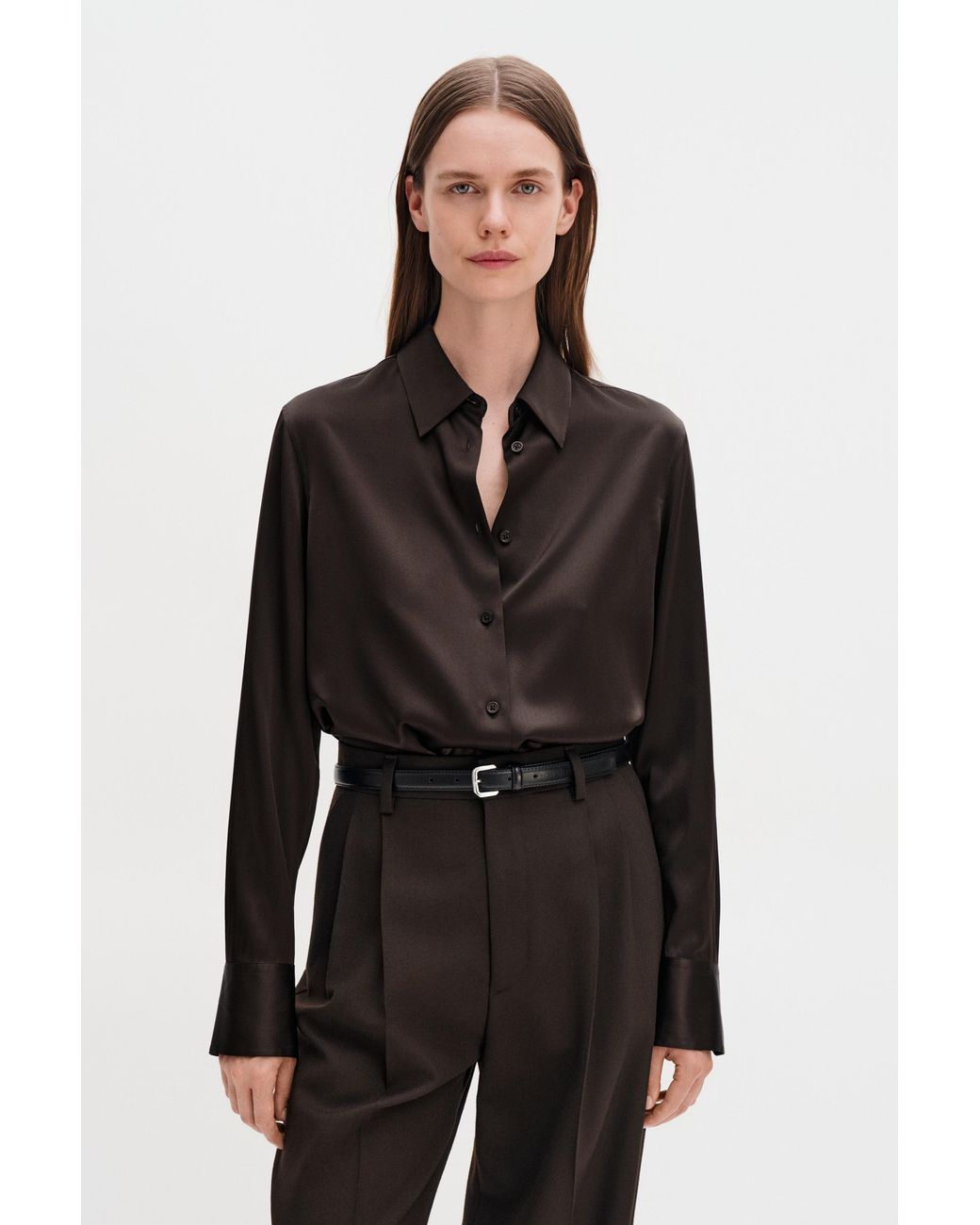 Filippa K Brown Silk Shirt