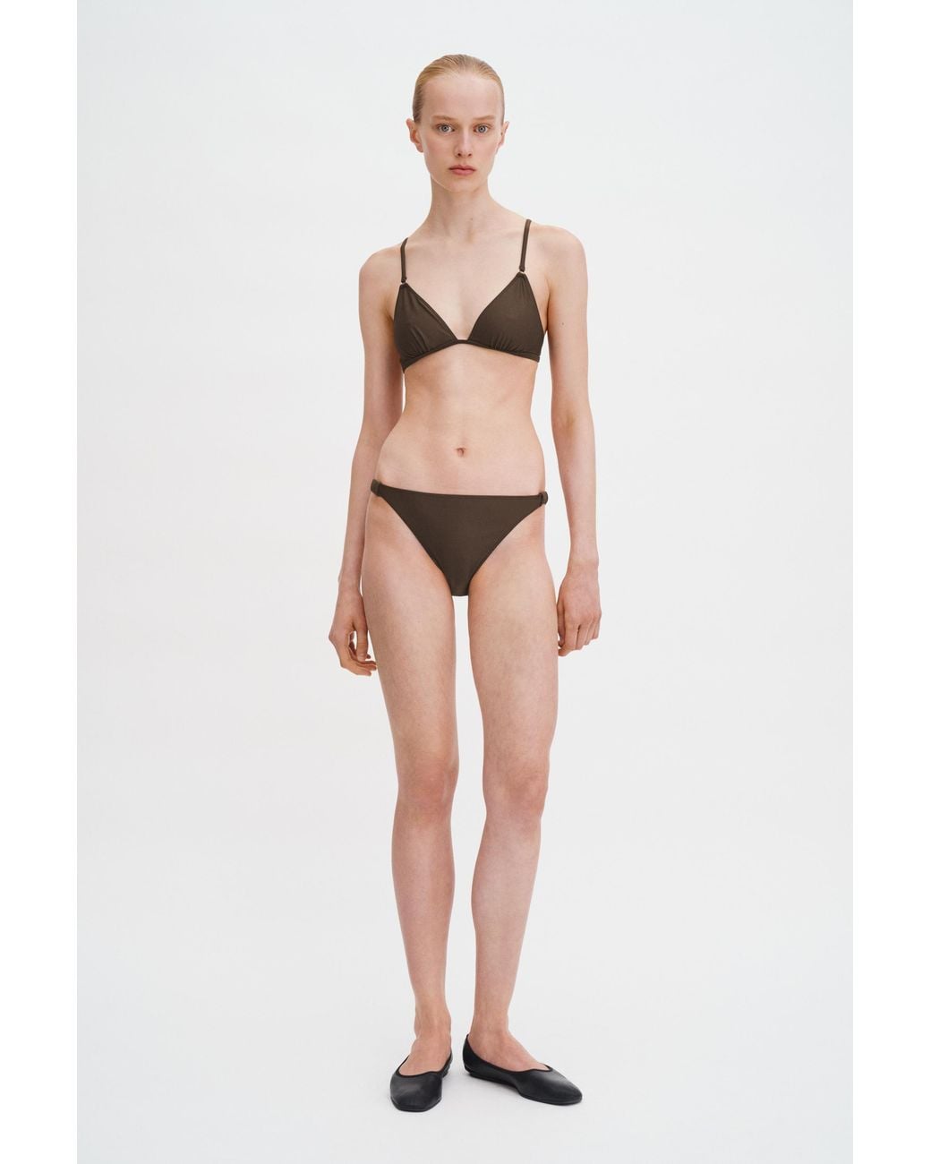 Filippa K White Gathered Back Bikini Top