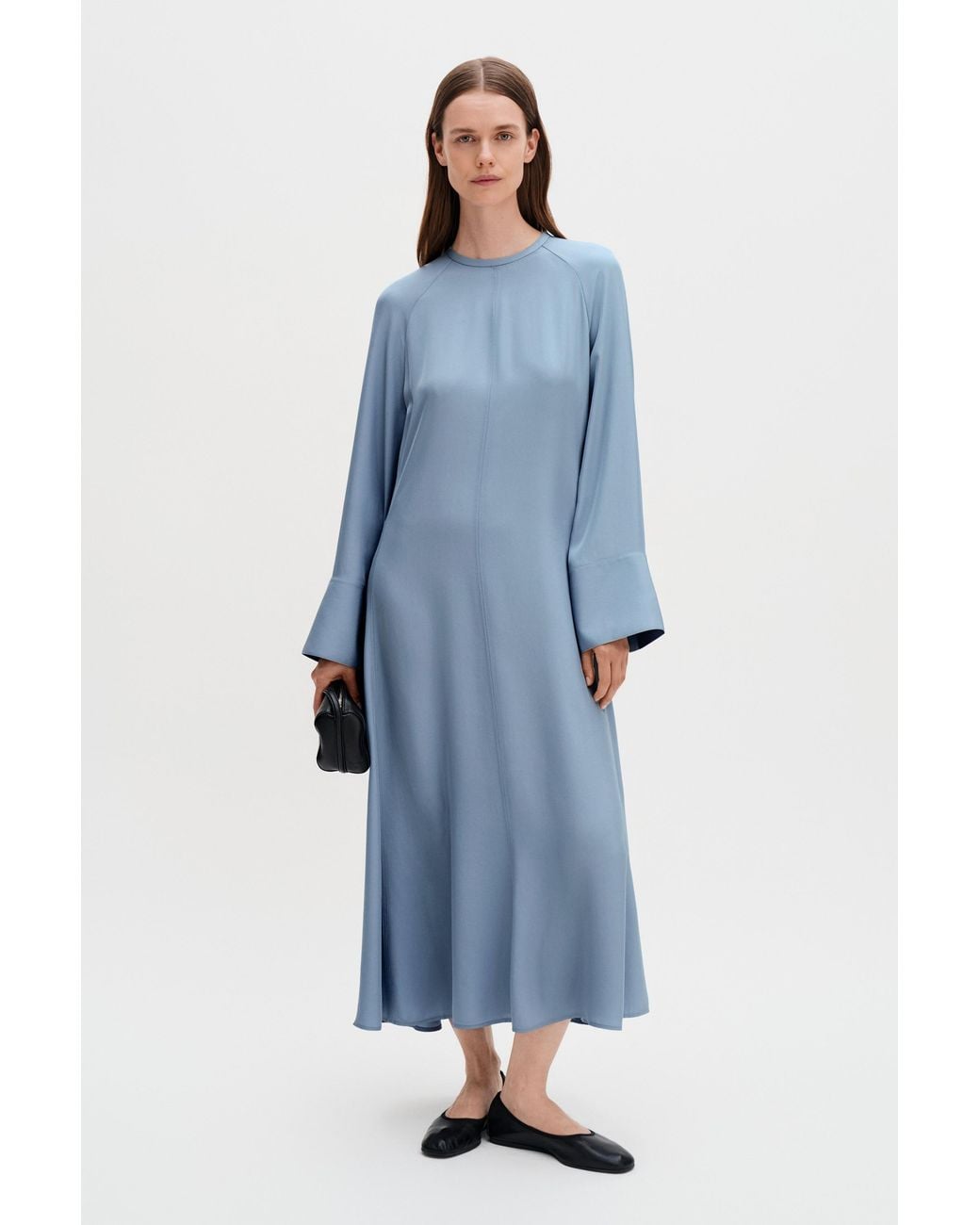Filippa K Blue Fluid Raglan Dress
