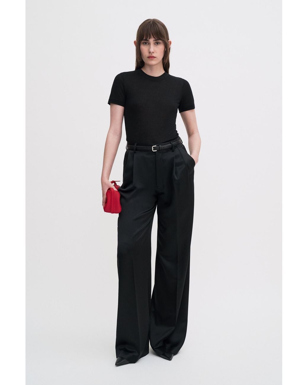 Filippa K Black Lyocell Cashmere Tee