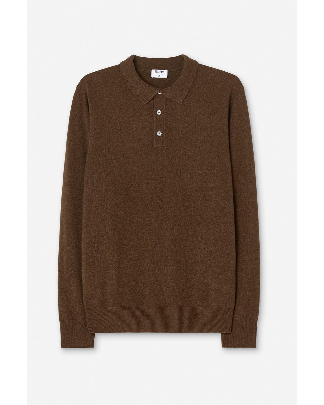 Filippa K Brown Soft Wool Polo Shirt for men