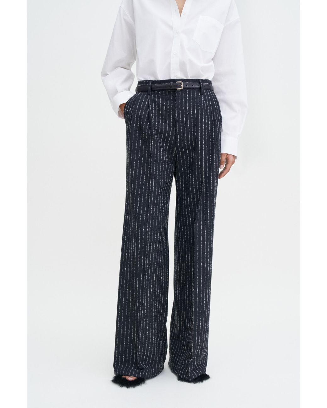 Filippa K Blue Darcey Pinstripe Trousers