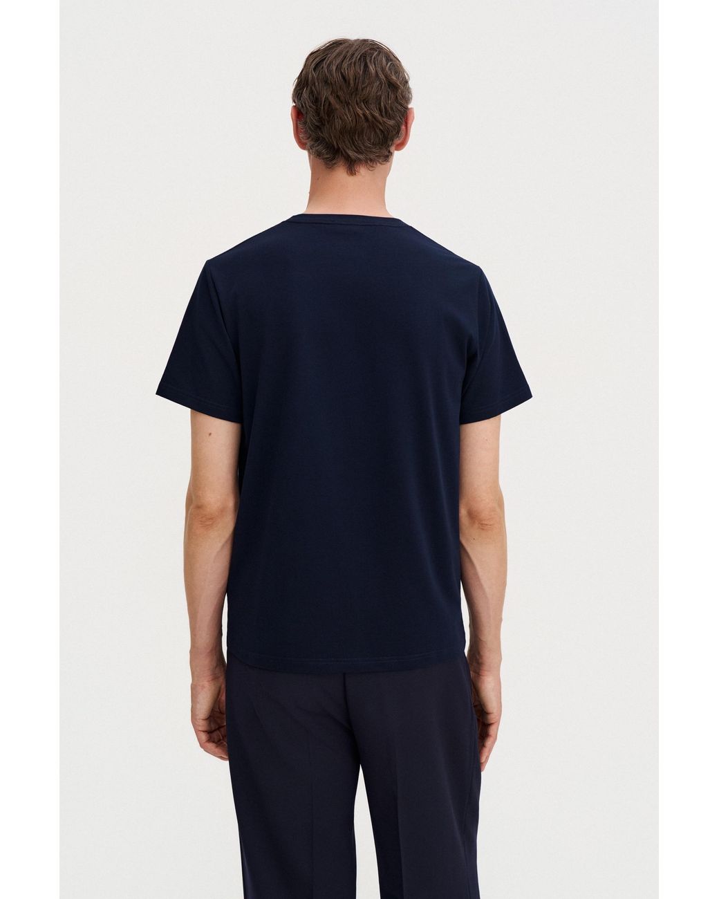 Filippa K Blue Stretch V-Neck Tee for men