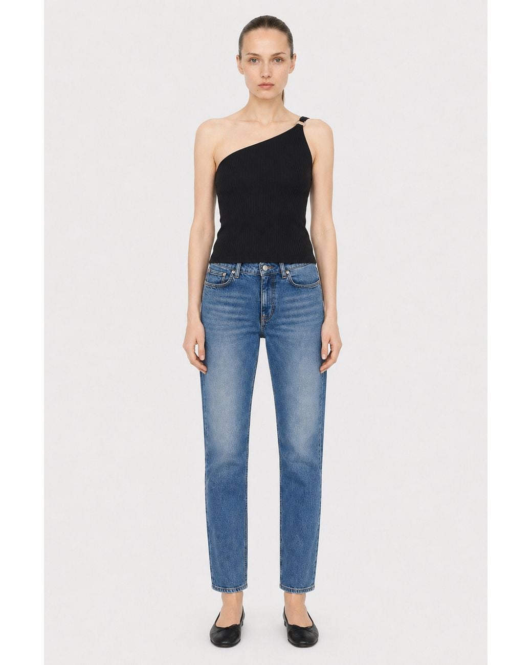 Filippa K Blue One Shoulder Top