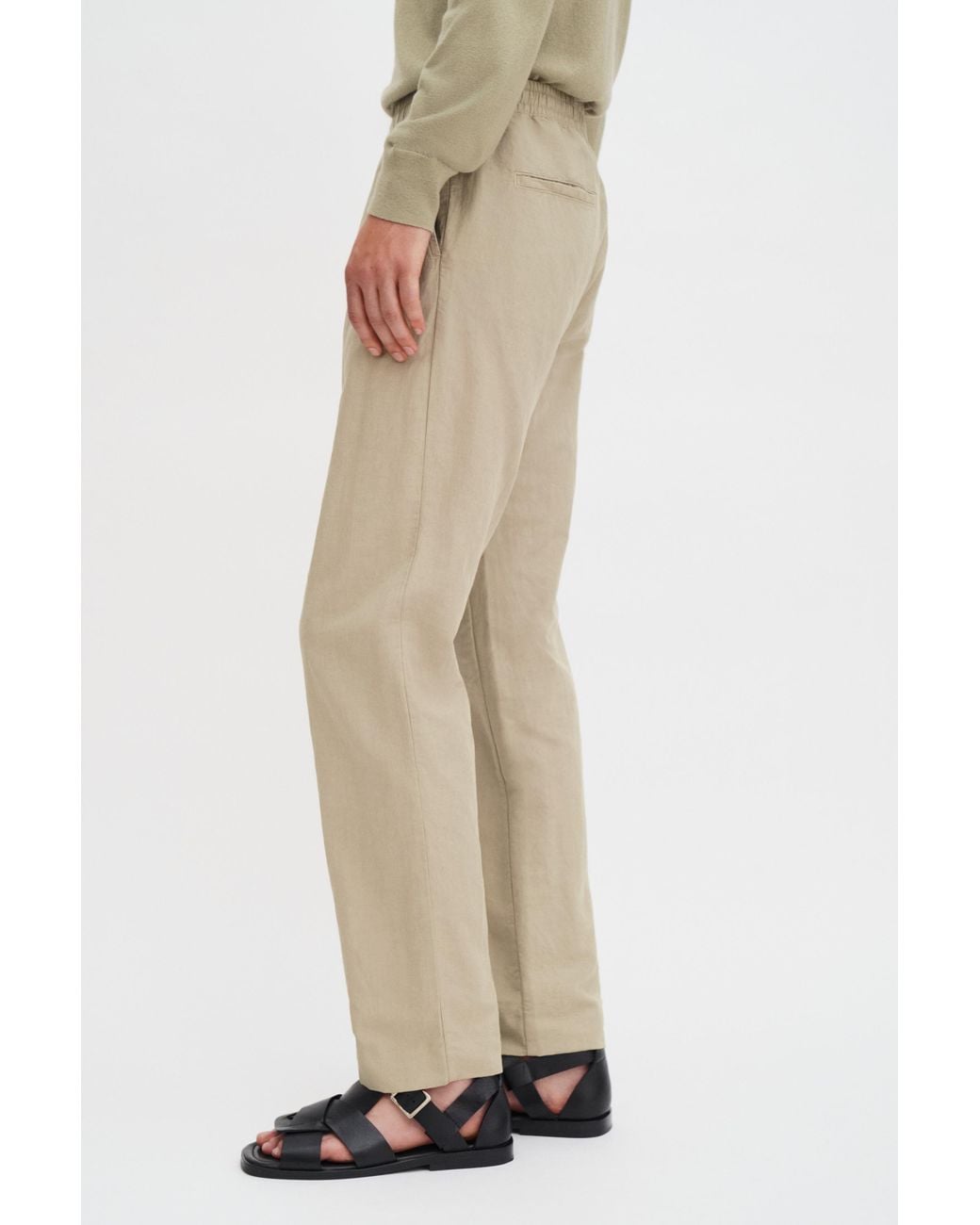 Filippa K Black Theo Linen Trousers for men