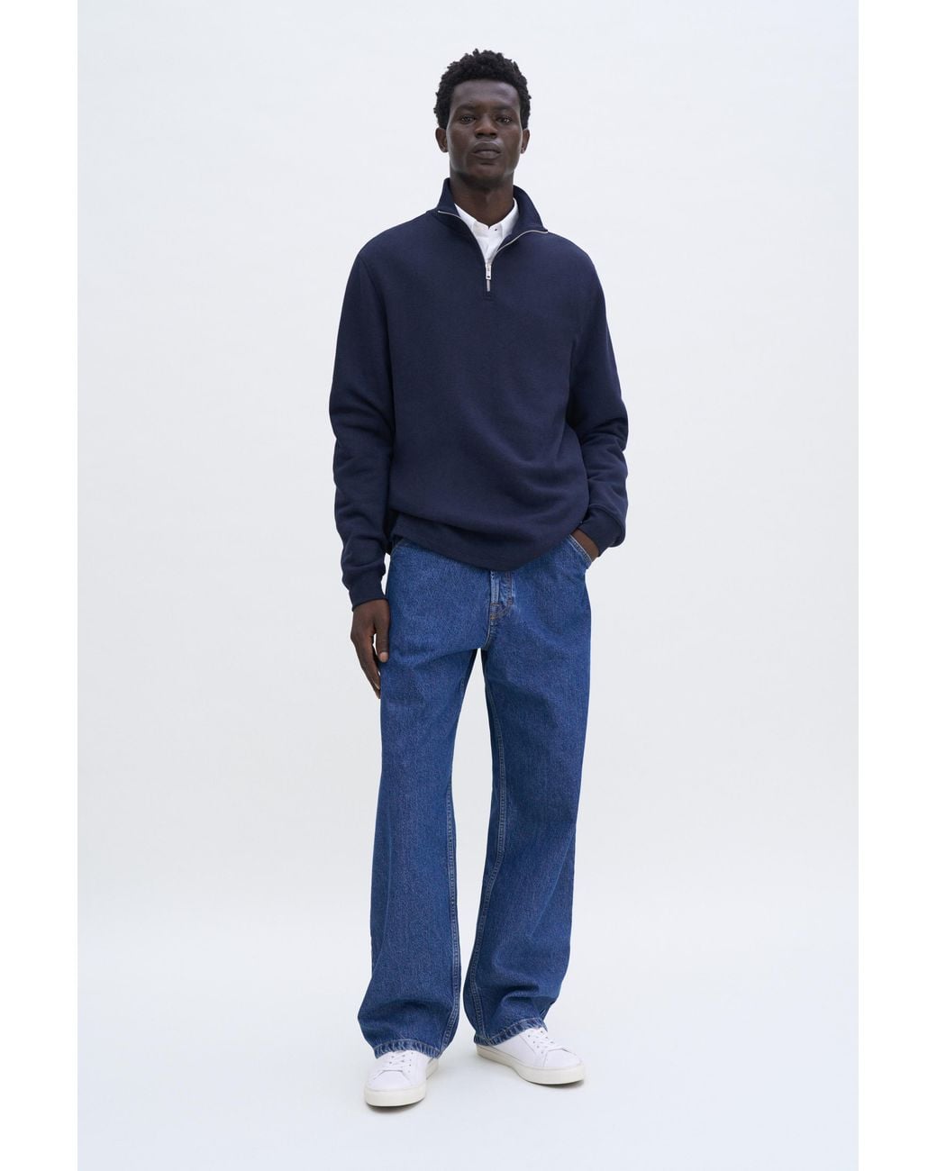 Filippa K Blue Half Zip Sweatshirt for men