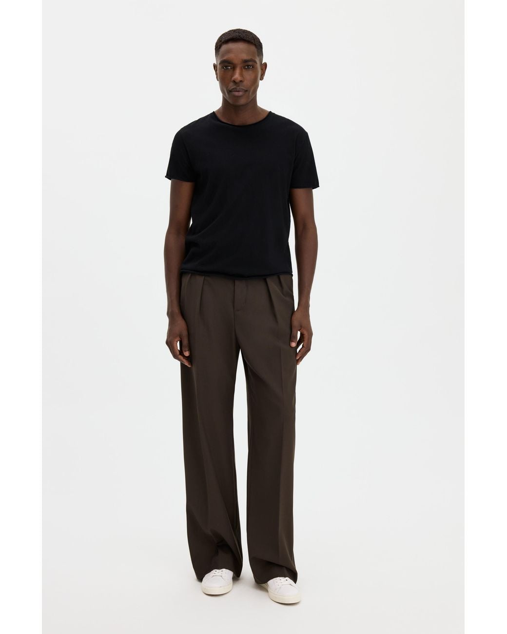 Filippa K Black Roll Neck Tee for men