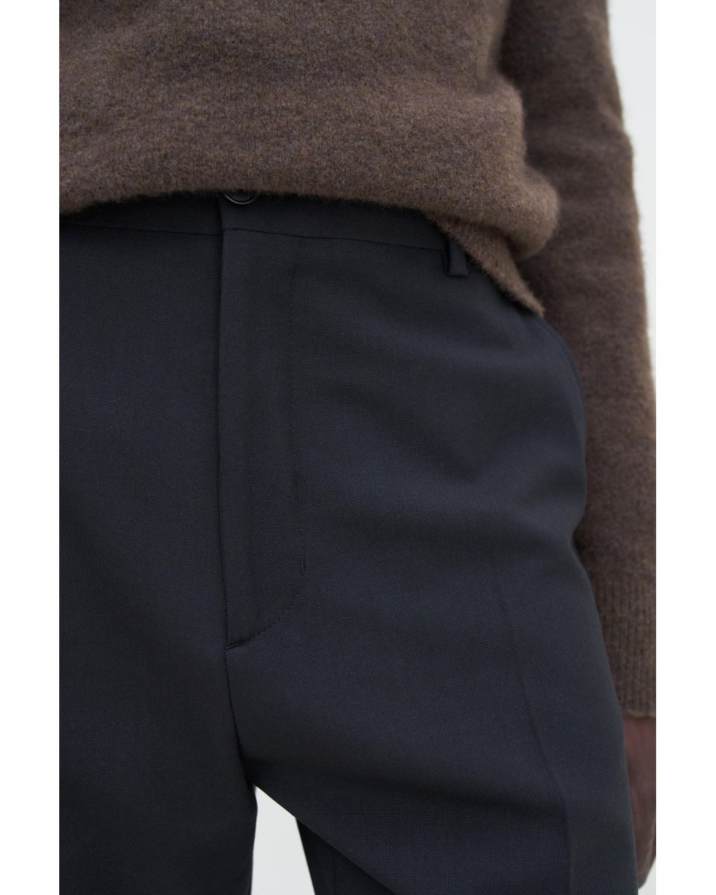 Filippa K Black Tapered Tailored Trousers for men