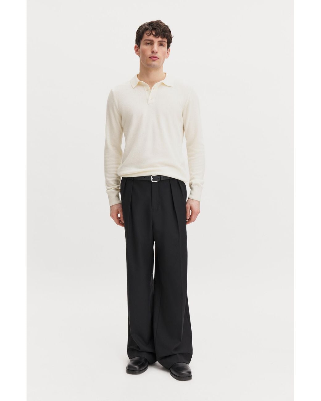 Filippa K White Soft Wool Polo Shirt for men