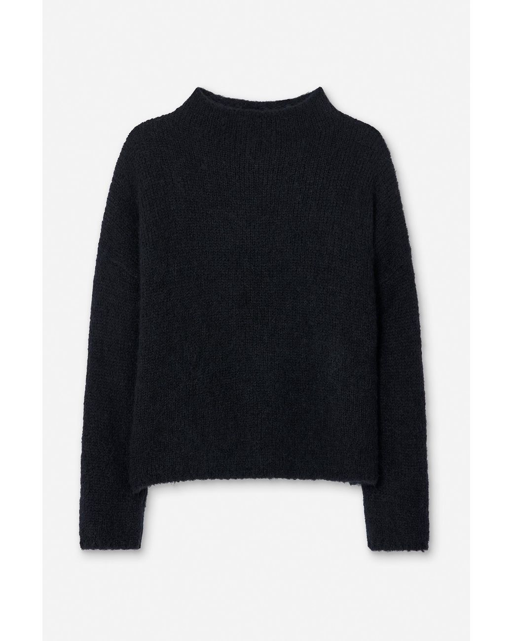 Filippa K Black Alpaca Funnelneck Sweater