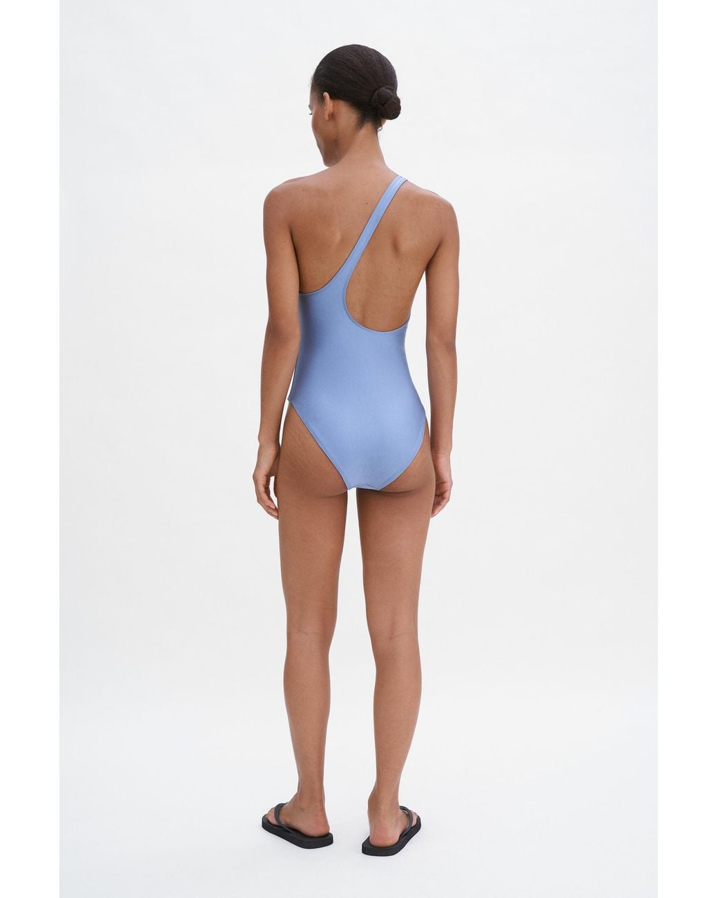 Filippa K Blue Asymmetric Shimmer Swimsuit