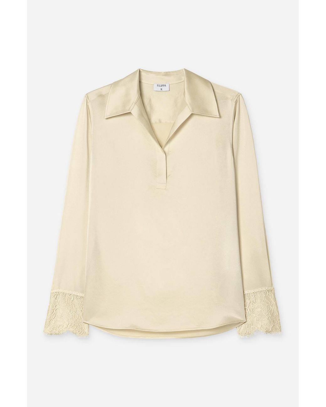 Filippa K Natural Lace Cuff Detail Blouse