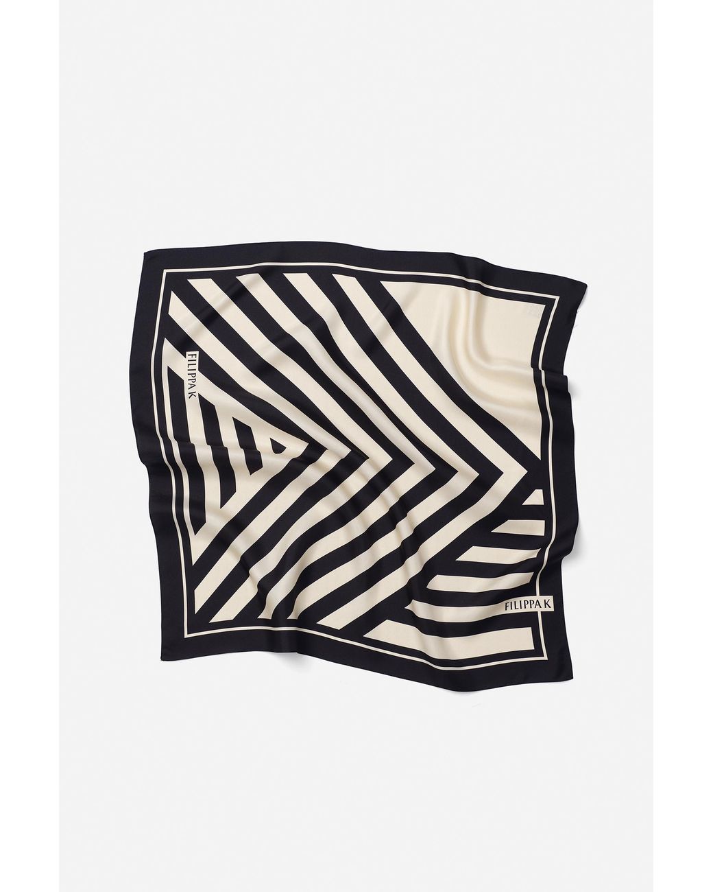 Filippa K Black Printed Silk Scarf