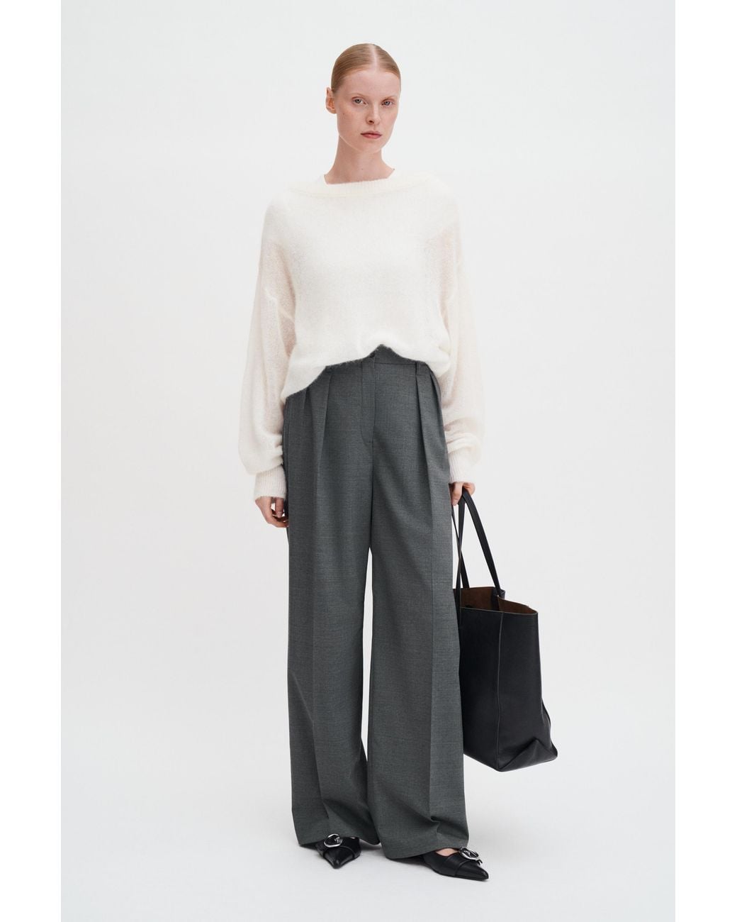 Filippa K White Boatneck Alpaca Sweater