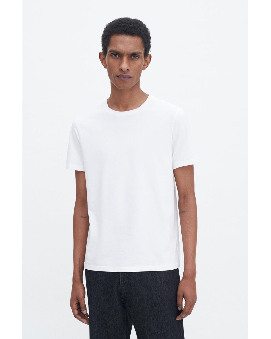 Filippa K White Stretch Cotton Tee for men