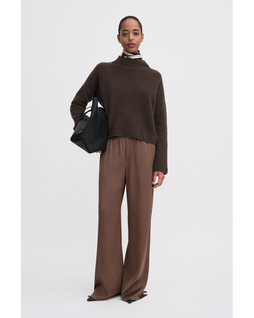 Filippa K Brown Mika Yak Funnelneck Sweater