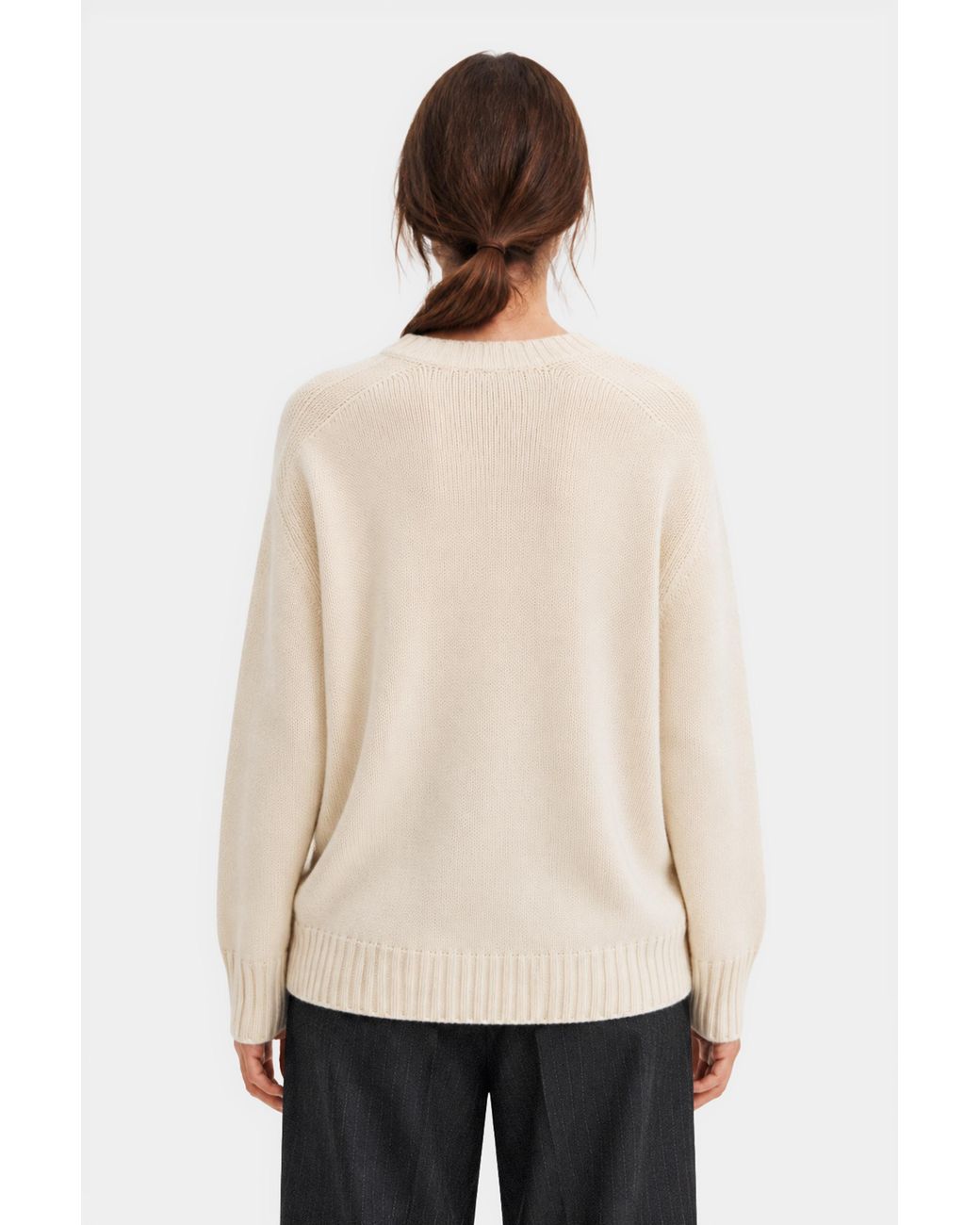 Filippa K White Cashmere Crewneck Sweater