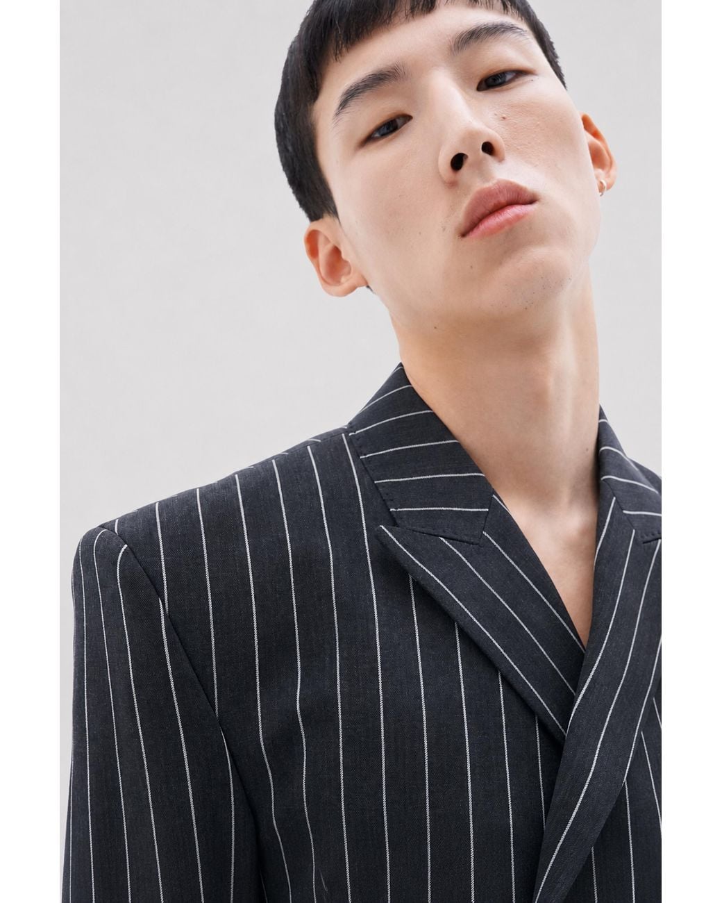 Filippa K Blue Wool Pinstripe Blazer for men