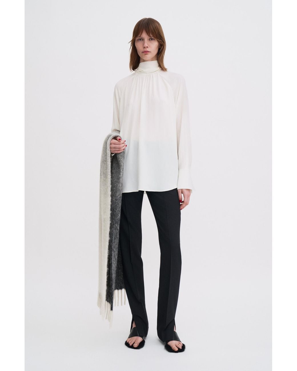 Filippa K White Tie Neck Blouse