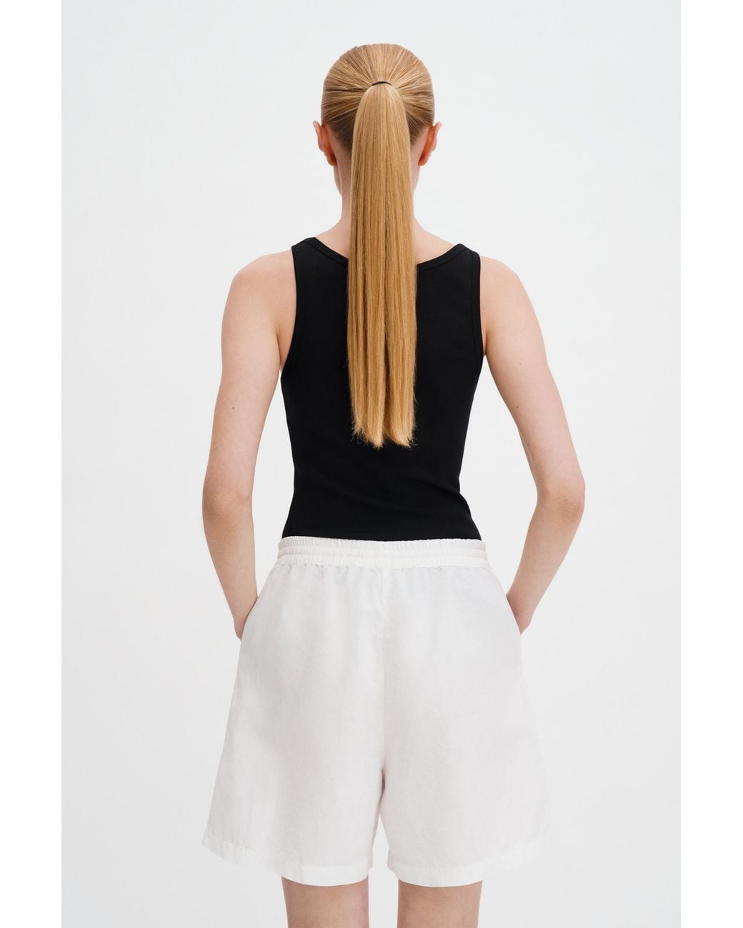 Filippa K White Jessa Linen Shorts
