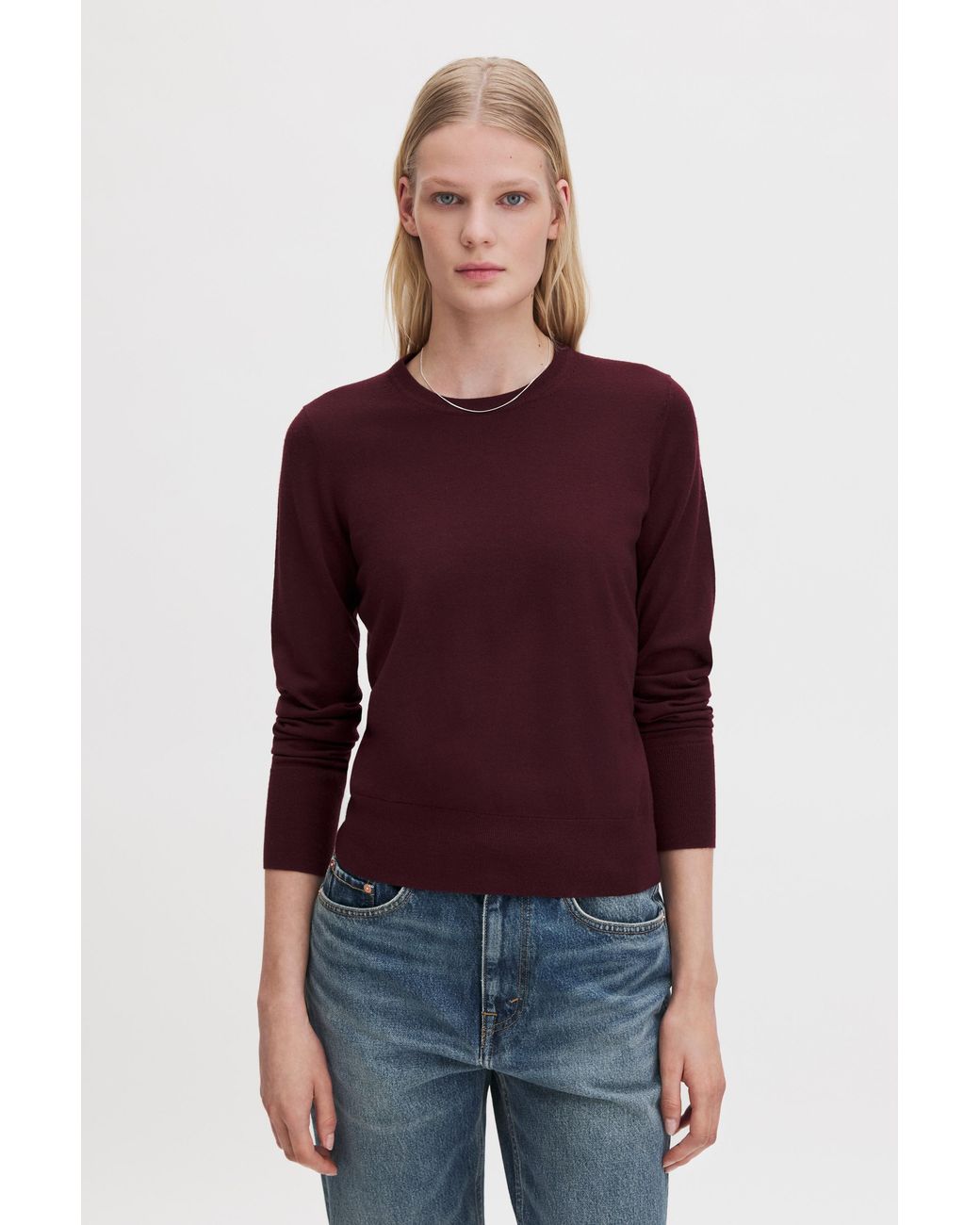 Filippa K Red Merino R-Neck Sweater