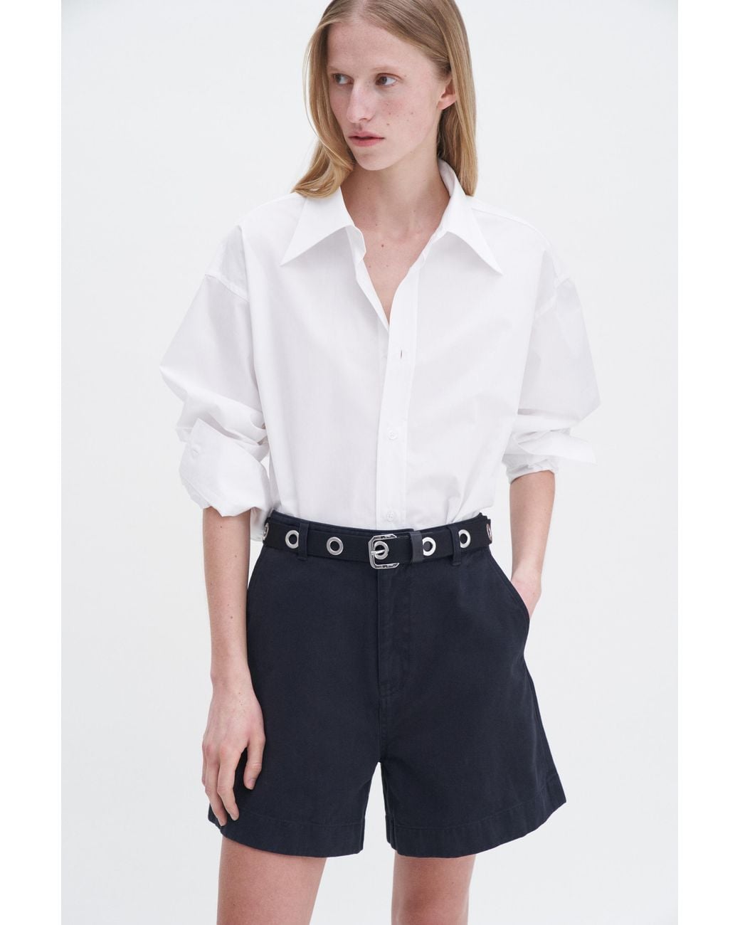 Filippa K Blue Baggy Cotton Shorts