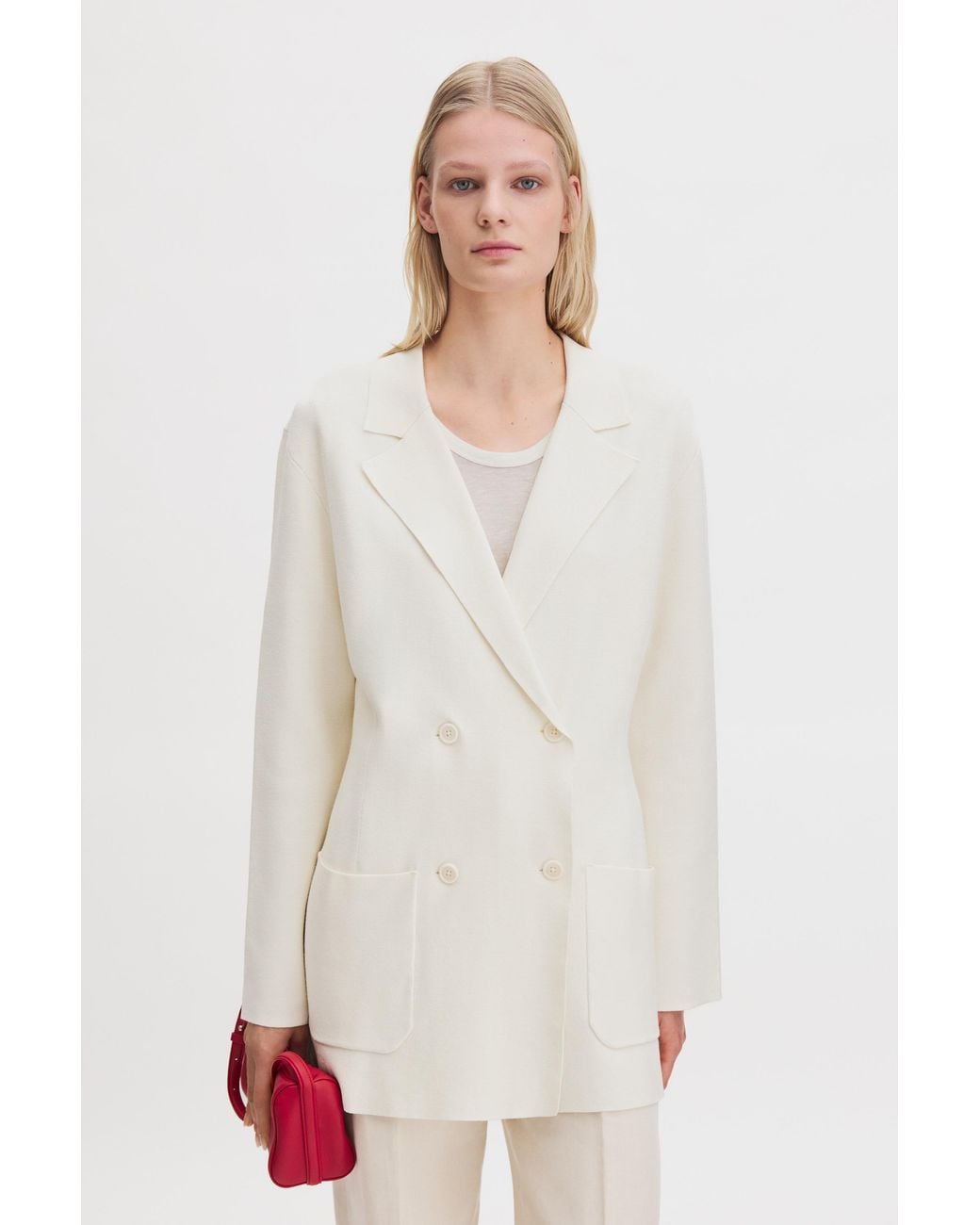Filippa K White Milano Knit Blazer