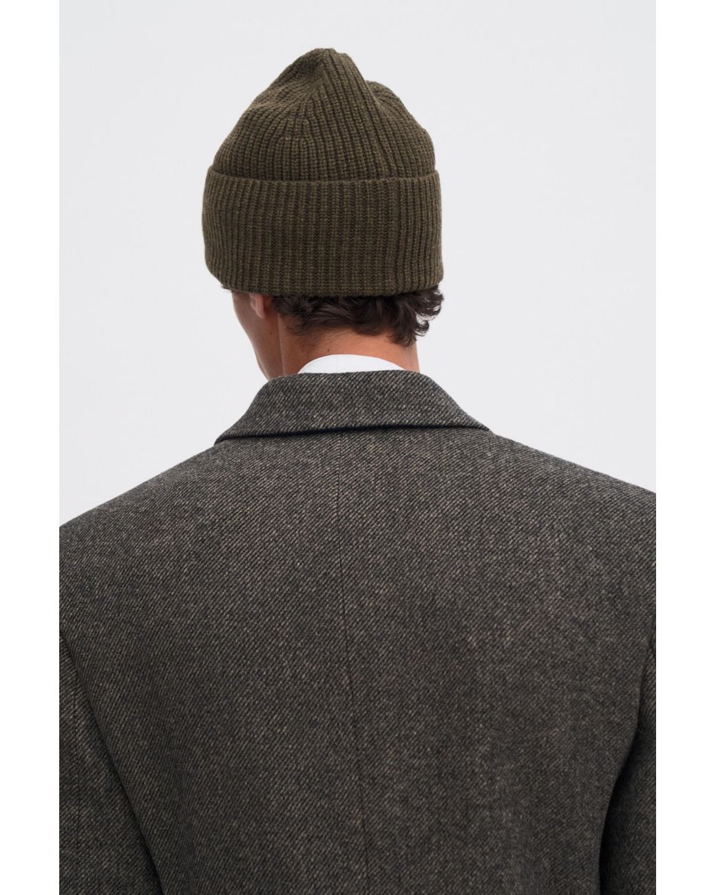 Filippa K Black Wool Rib Hat for men