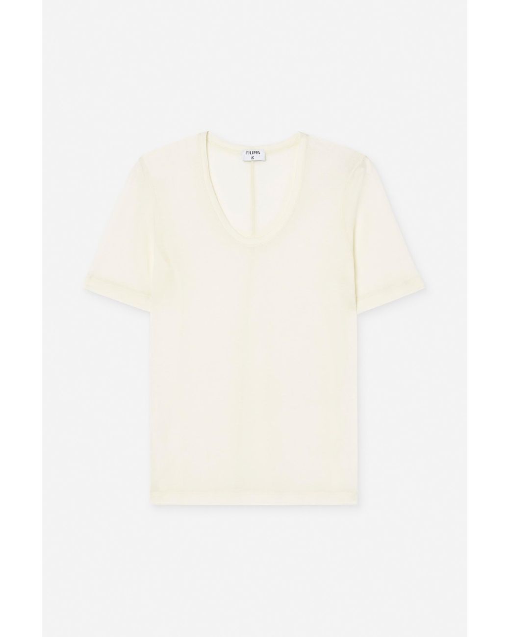 Filippa K White Lyocell Cashmere Scoop Tee