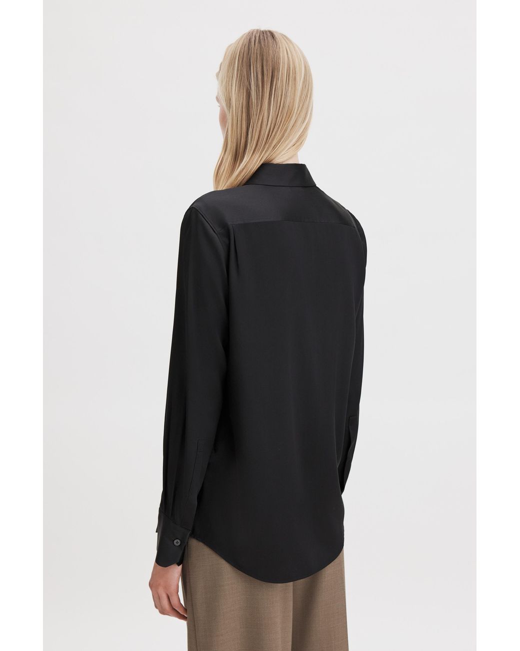 Filippa K Black Vertical Lace Detail Shirt