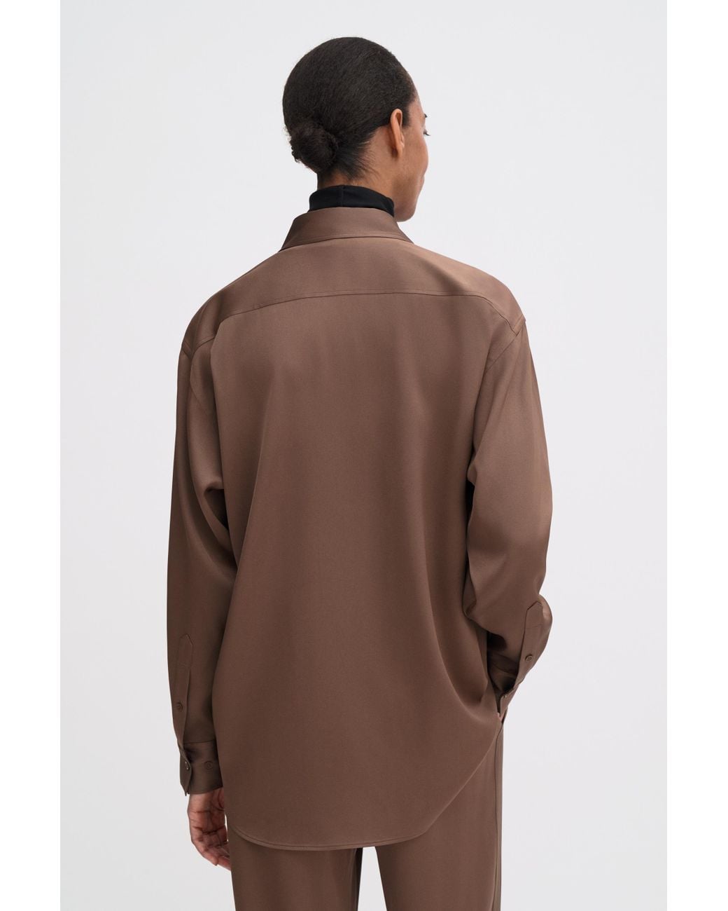 Filippa K Brown Satin Shirt