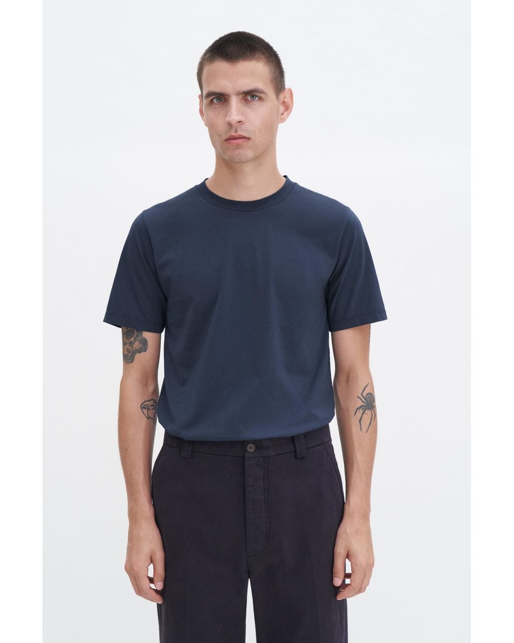 Filippa K Blue Classic Cotton Tee for men