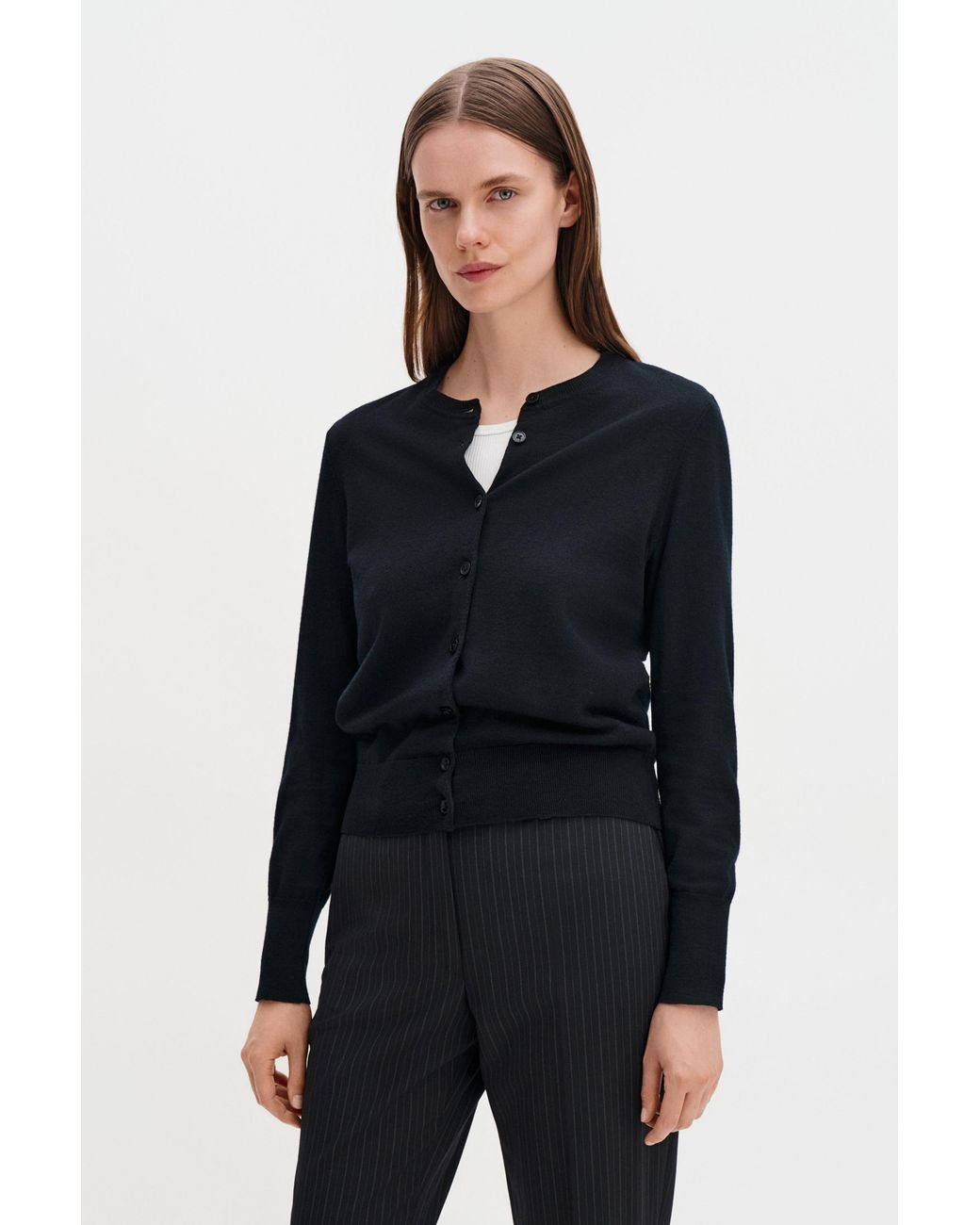 Filippa K Blue Merino Short Cardigan