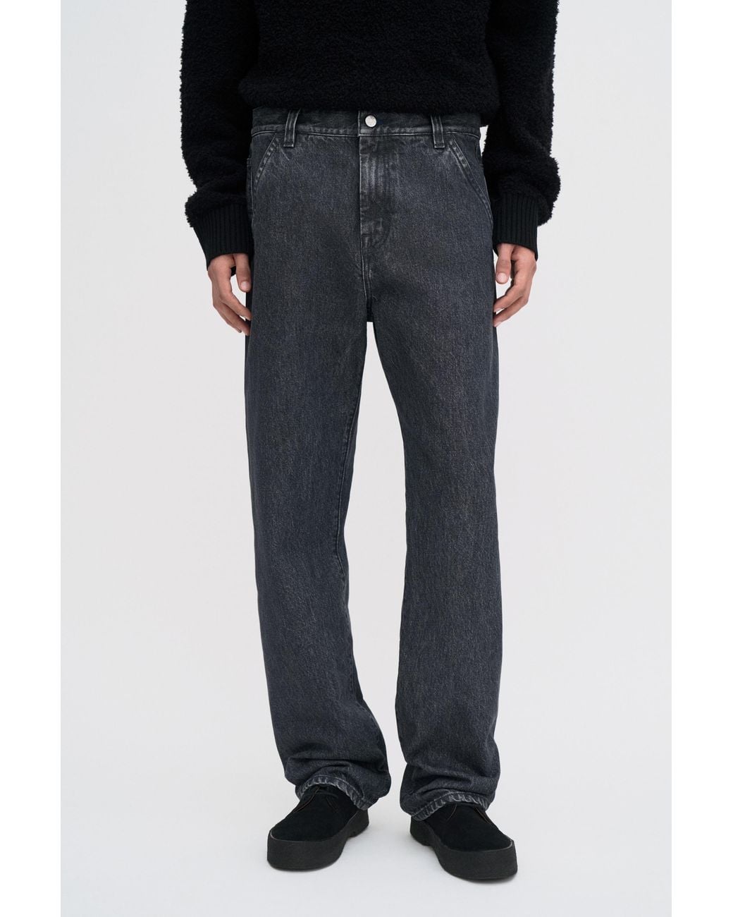 Filippa K Black Denim Work Jeans for men