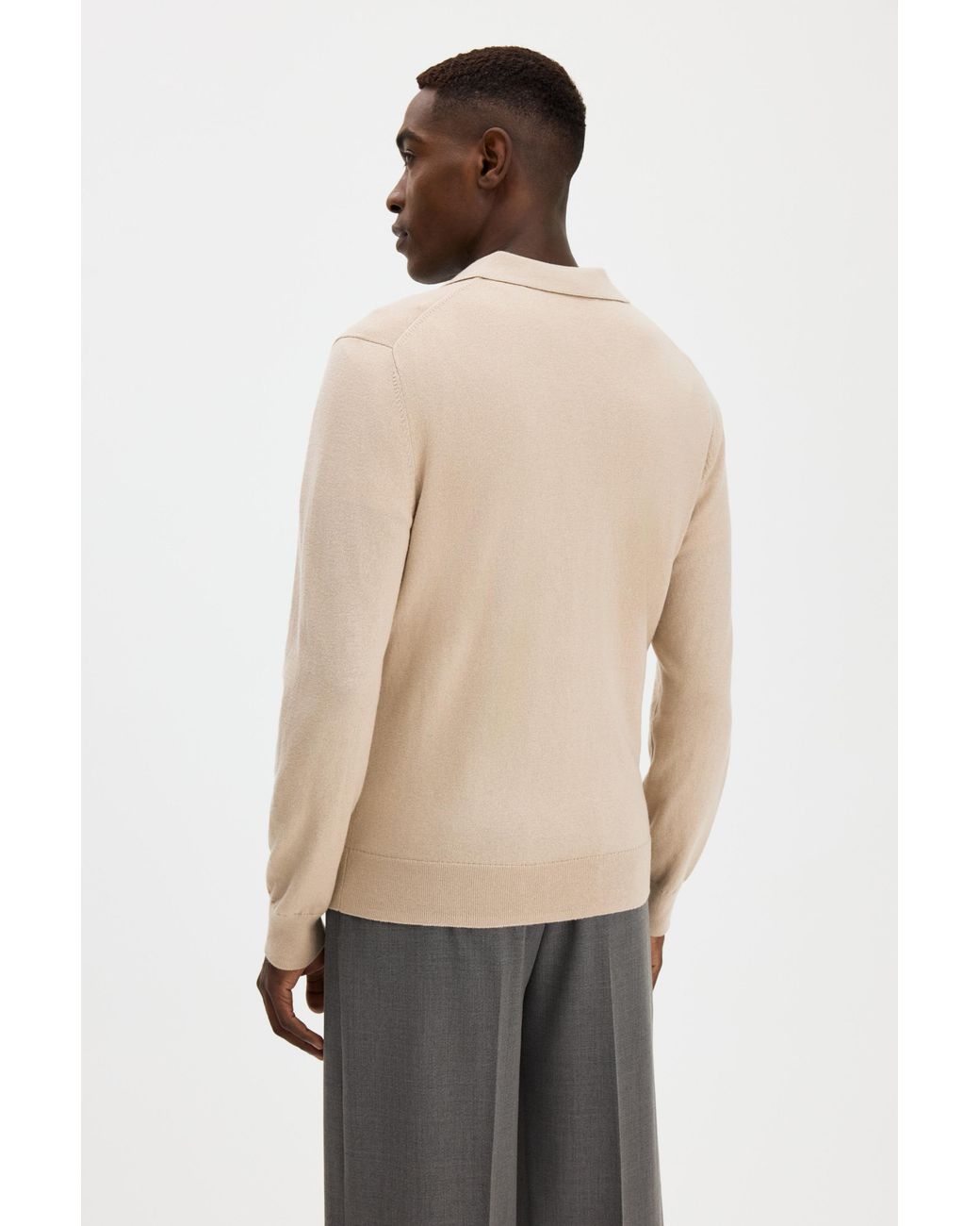 Filippa K Natural Knitted Polo Shirt for men