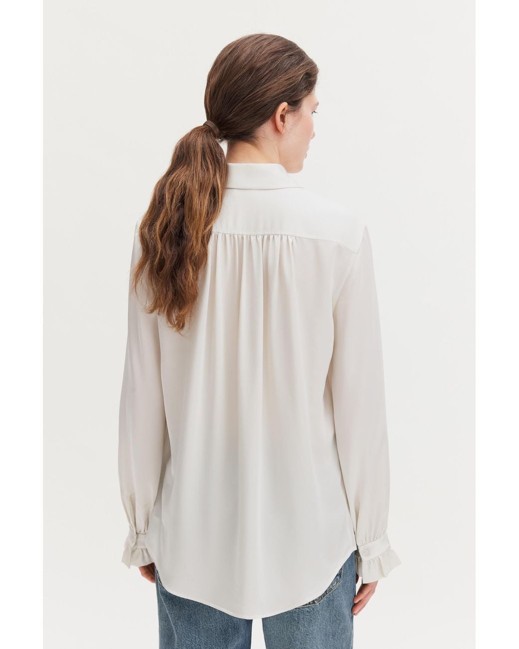 Filippa K White Gathered Detail Blouse