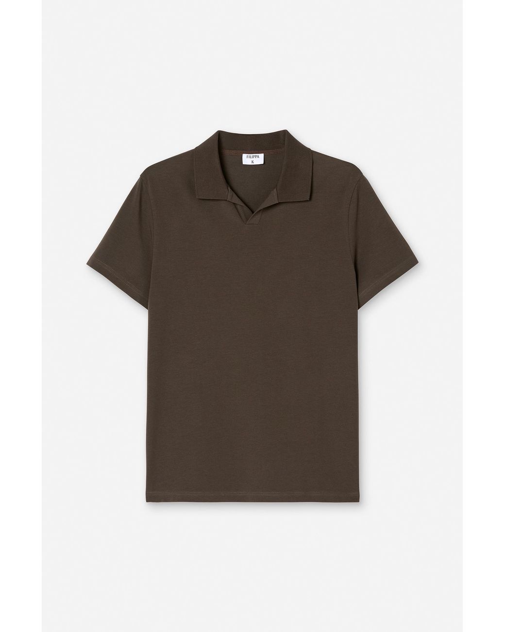Filippa K Brown Stretch Cotton Polo T-Shirt for men