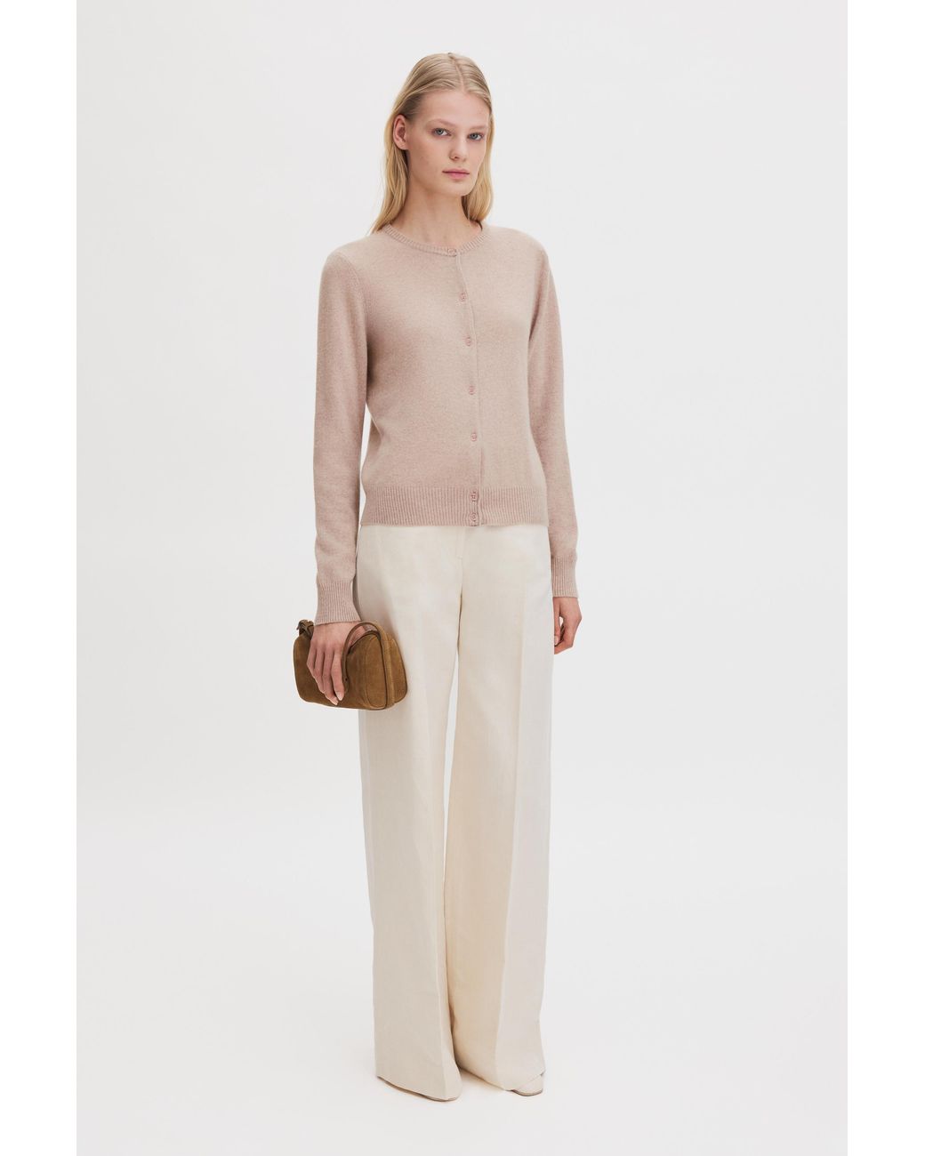 Filippa K Natural Cashmere Crewneck Cardigan