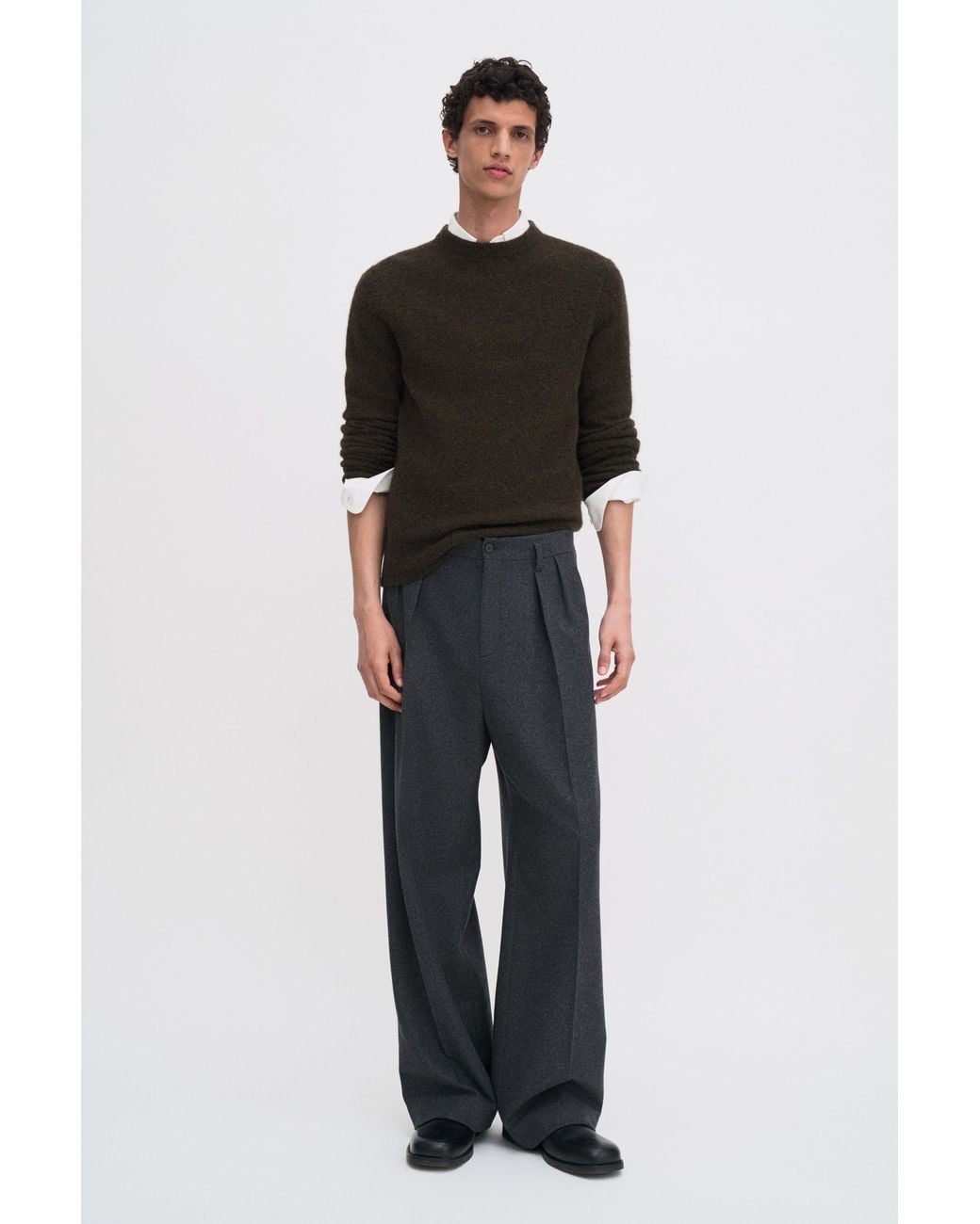 Filippa K Black Wool Yak Sweater for men