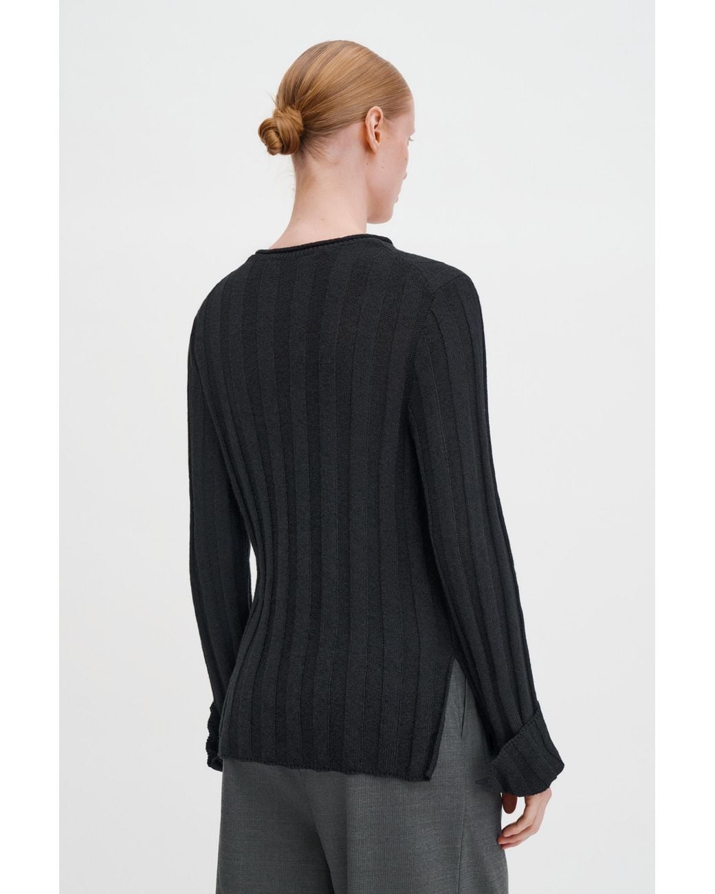 Filippa K Black Linen Rib Sweater