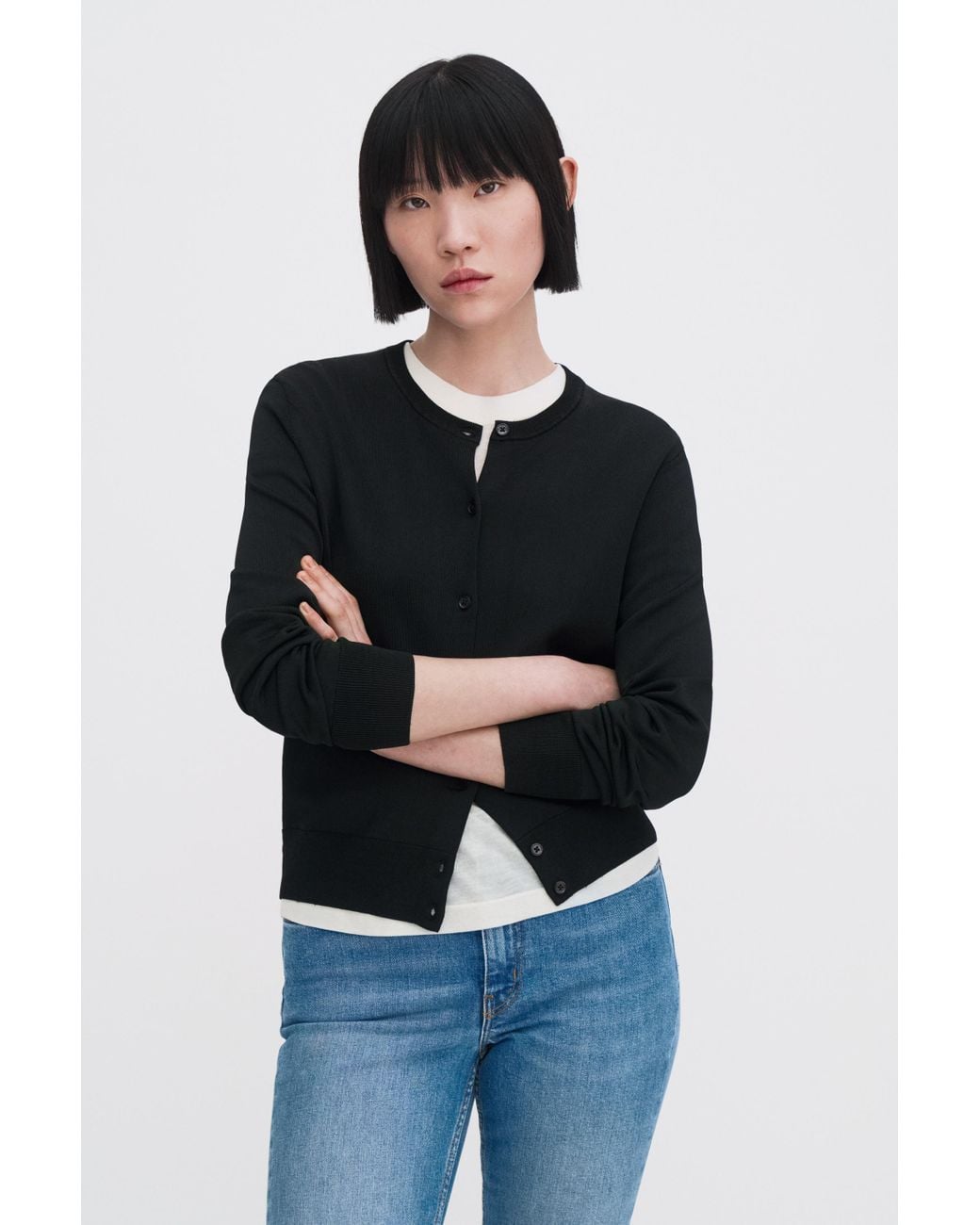 Filippa K Blue Glossy Knit Cardigan