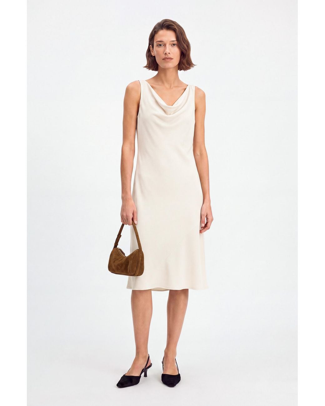 Filippa K White Draped Waterfall Dress