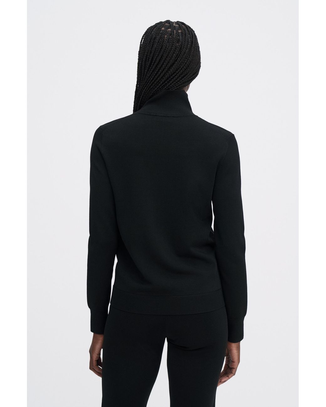 Filippa K Blue Glossy Knit Turtleneck Sweater